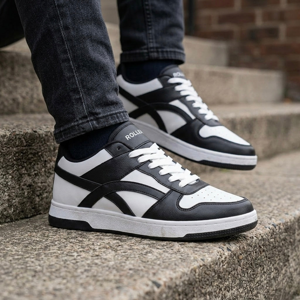 ROLLERZ - Stealth Black Premium Low Top Sneakers For Men